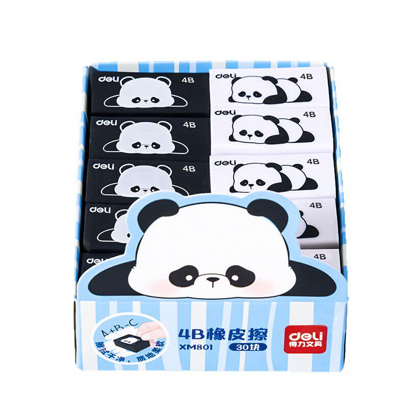 Deli Xm801/802 Panda 4B Eraser High-Quality Elementary School Student Clean and Easy to Erase