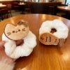 Cute Plush Cartoon Cat Fish Intestine Hair Band for Women, Sweet Hair Tie, Hair Rope That Does Not Hurt Hair, Ball Headband Hair Accessories