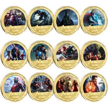 Marvel Superhero Gold Plated Commemorative Coin Thor Spider-Man Commemorative Medal Medal Collection Gift Alloy Collection