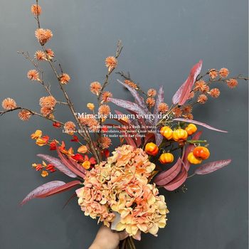 Chestnut Artificial Flower Living Room Ornaments Display Decoration Model Room Flower Arrangement Fake Flower Accessible Luxury Bouquet Silent Style High-End Sense
