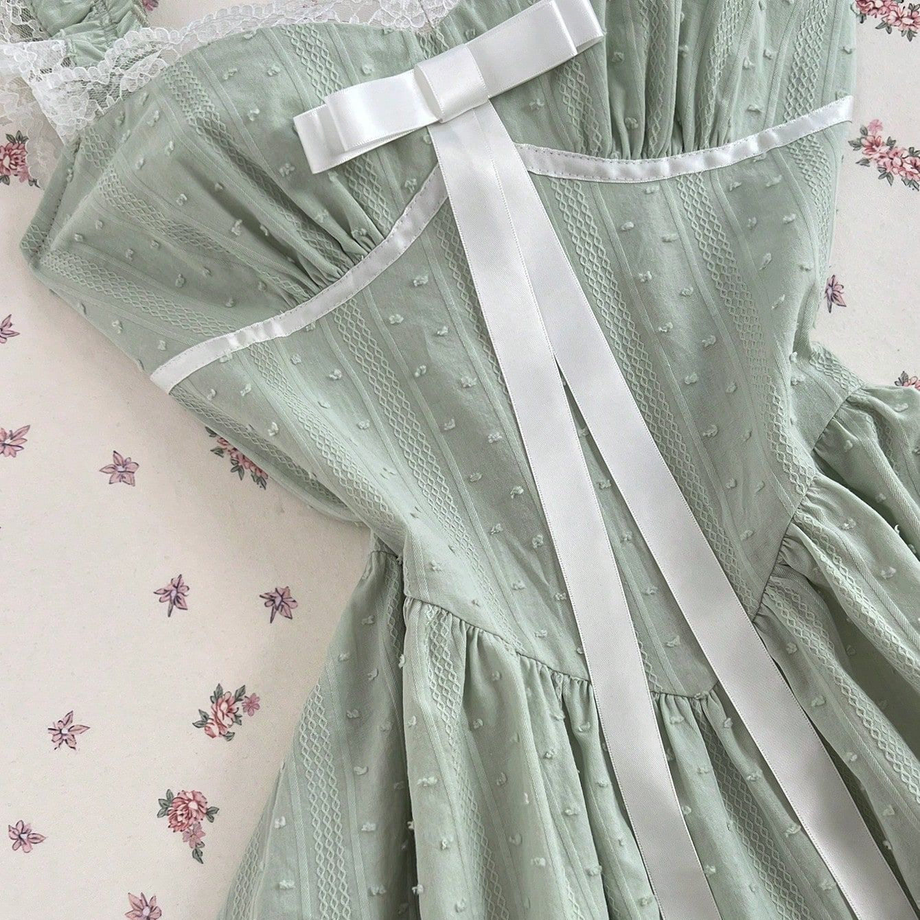 Lace Trim Bow Tie Mini Dress Womens Sleeveless Elegant Design Perfect for Parties Ready to Ship Low MOQ