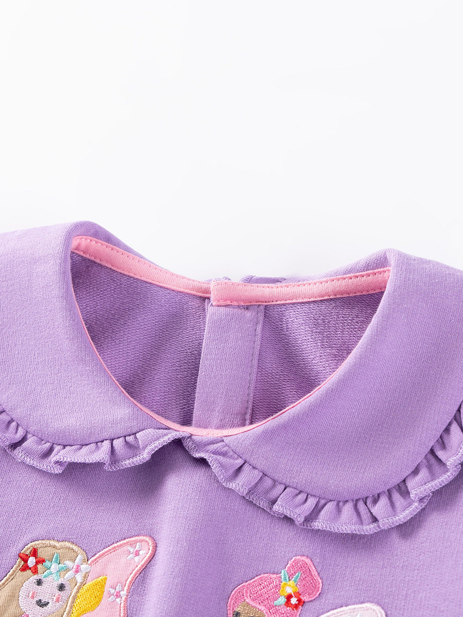 Fabbrica abbigliamento bambini, set bambine cartone animato con applicazione, set bambini carino autunno