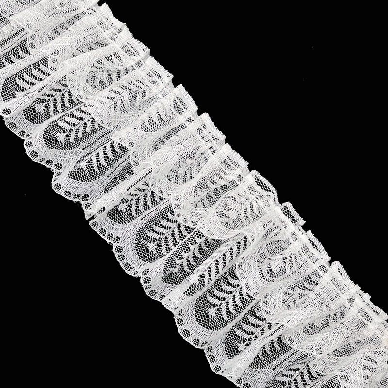 White I-shaped lace double-layer wooden ear trim clothing skirt lace European and American clothing accessories manufacturer