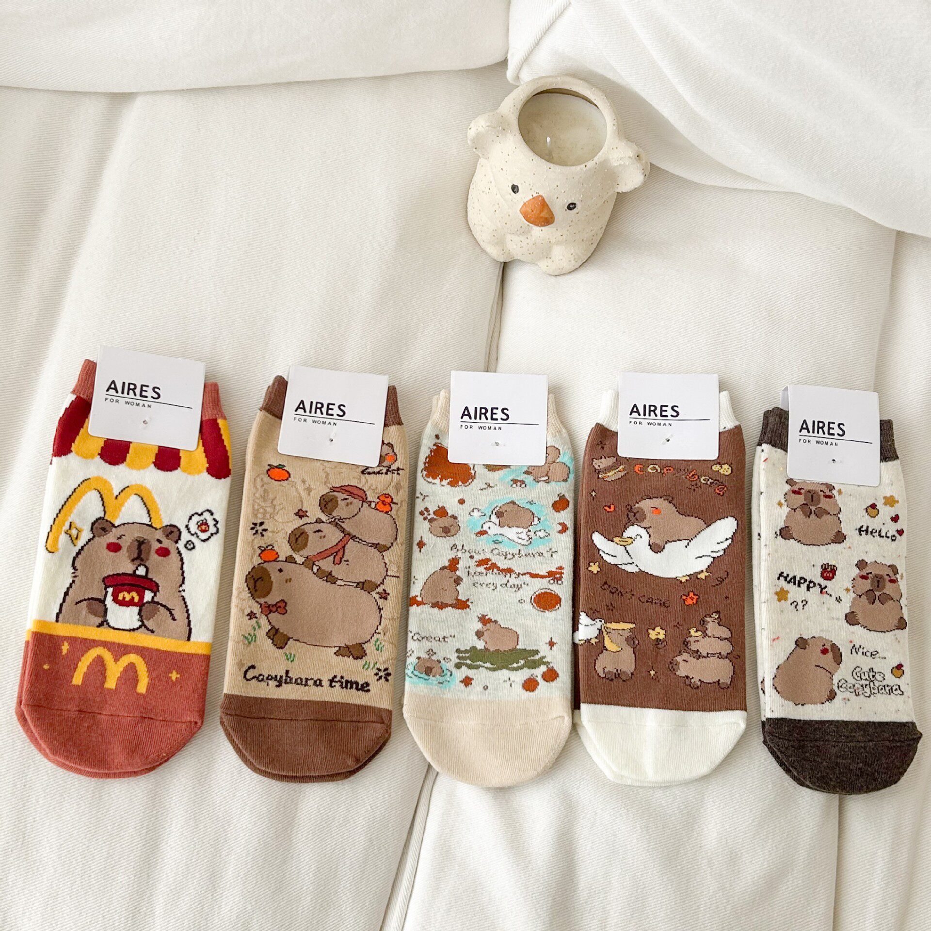 袜子女春秋薄款透气水果袜浅口隐形ins潮可爱日系船袜春夏学生袜