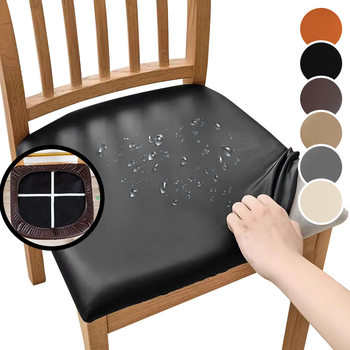 Cross-border PU Leather Sitting Stool Cover Household Elastic Waterproof Oil-proof Dining Chair Cover Dust-proof Scraper-proof Stool Cover Universal for All Seasons