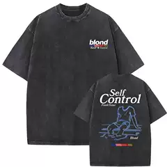 European Size Cotton Twashed Vintage Frank Hip Hop Tshirt Ocean Oversized t