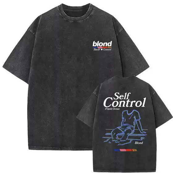 European Size Cotton Twashed Vintage Frank Hip Hop Tshirt Ocean Oversized t