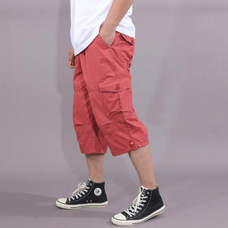 批发七分裤男工装裤中裤男宽松薄款男式多口袋户外运动休闲短裤