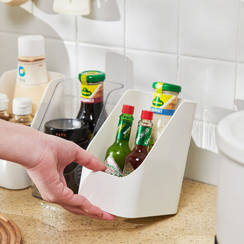 Wholesale household plastic oblique transparent storage box kitchen refrigerator desktop mask cosmetic snack storage