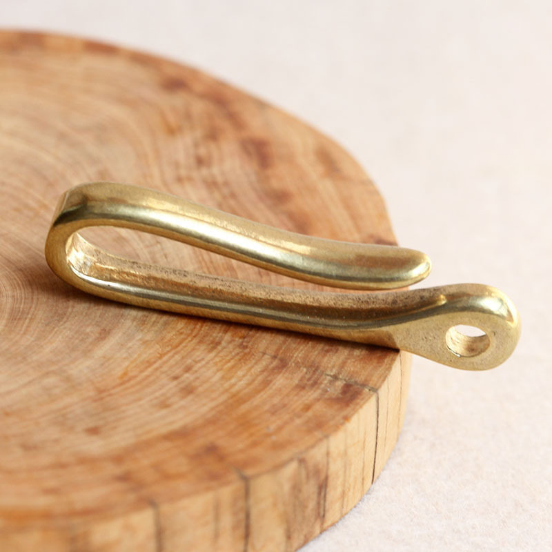 Brass vintage keychain U-shaped waist hanging horseshoe buckle Lobster hook car key ring financial cloth hook pendant