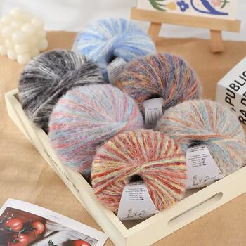 Gradient Fantasy Mohair Twig DIY Handmade Knitted Sweater Scarf Twig Twit Wool Twit Long Dyed Baby Twit