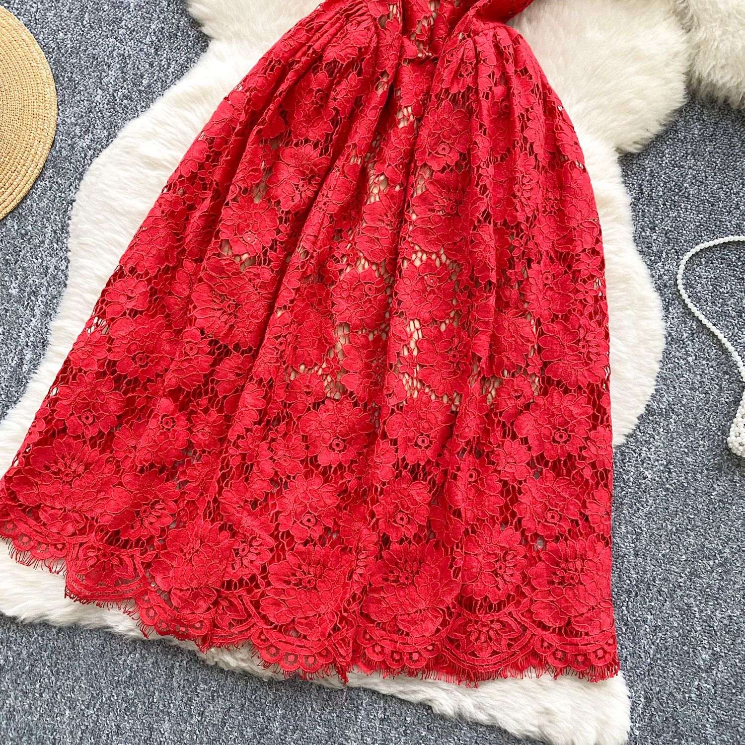 Sleeveless Lace Dress for Women Elegant A Line Silhouette Summer Evening Wear