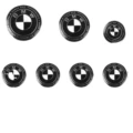 Thunder black and white 7-piece set front and rear + 4 56mm hub caps + steering wheel logo