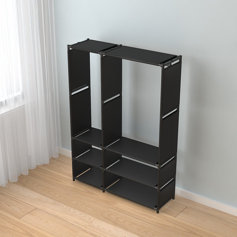 Simple Coat Rack Multi-functional Storage Rack Clothes Rack Household Bedroom Bold Wardrobe Floor Storage Rack Clothes Hanger