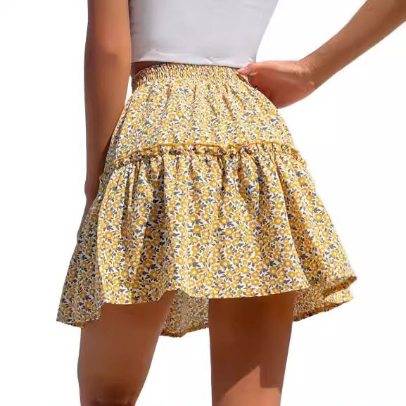 Floral Print Mini Skirt High Waist Stylish Design Spring Summer Fashion Wholesale Available ready to ship