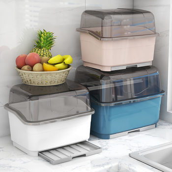 Tableware Storage Box, Multi-Functional Drain Rack, Small Disinfection Tableware Cabinet, Dust-Proof Countertop, Dish Storage Box for Home Use