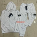 Hooded set - white terry cloth