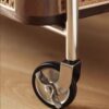 Quiet Style Vintage Storage Trolley Nordic Solid Wood Side Table Living Room Rattan Storage Cabinet Movable Side Cabinet
