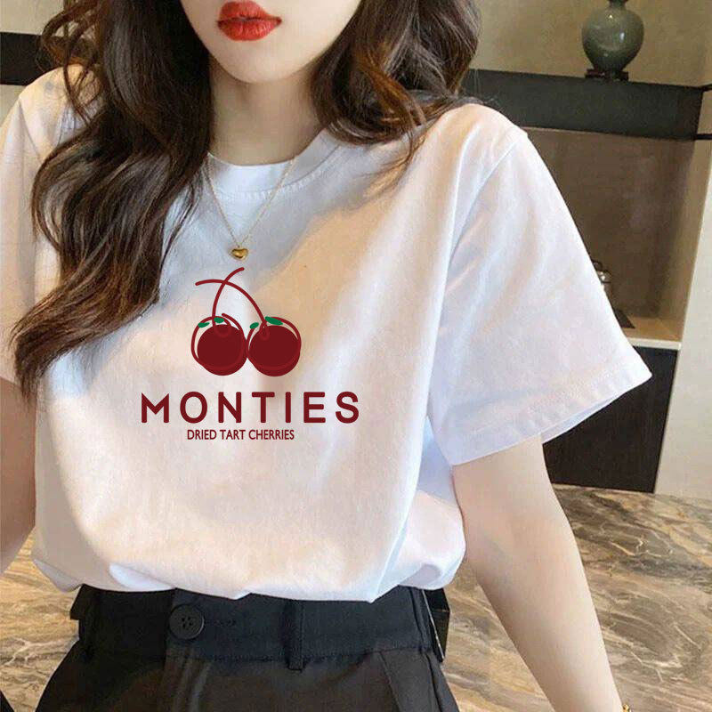 纯棉短袖t恤女大码夏季新款女装宽松显瘦白色体恤上衣打底衫ins潮