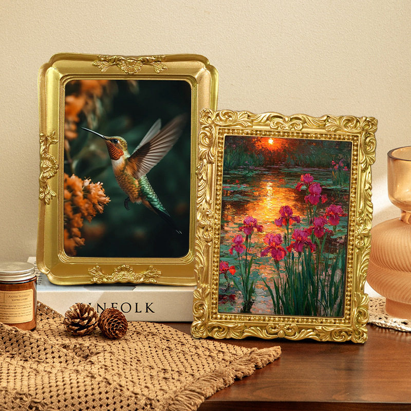 Retro Carved Classical Resin Photo Frame Baroque Style 5*7 Perfect Decoration for Home Decoration Export Hot Sale