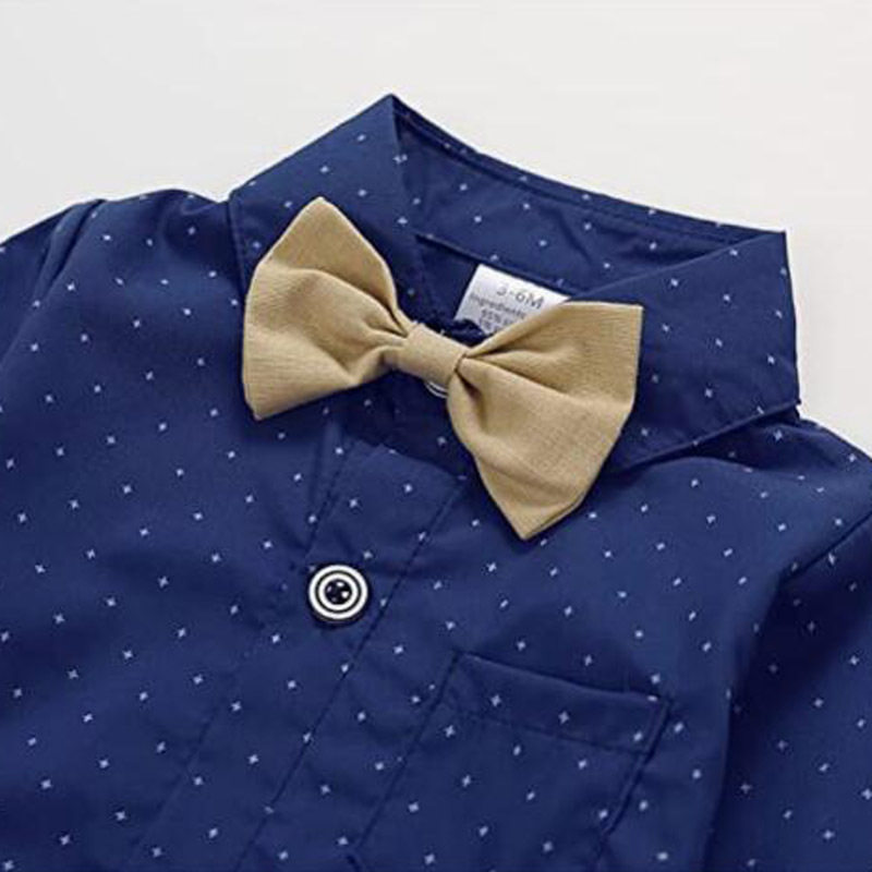 In stock cross-border children's spring and autumn long-sleeved romper trousers suspender children's clothing boys' baby bow tie fashion gentleman children's clothing