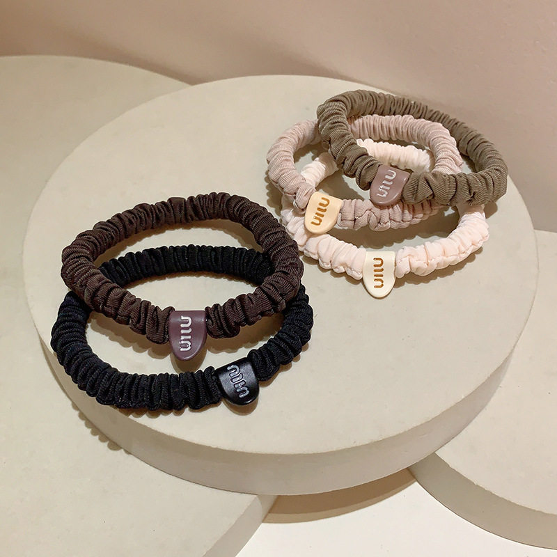 Korean style versatile high elastic letter small intestine hair band girl simple basic ponytail ball head rubber band head rope