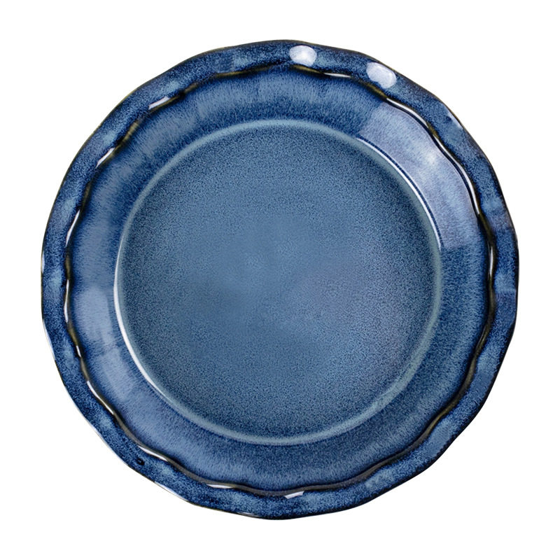 Amazon cross-border pie plate kiln change ceramic pizza plate pizza plate microwave oven baking tools wholesale