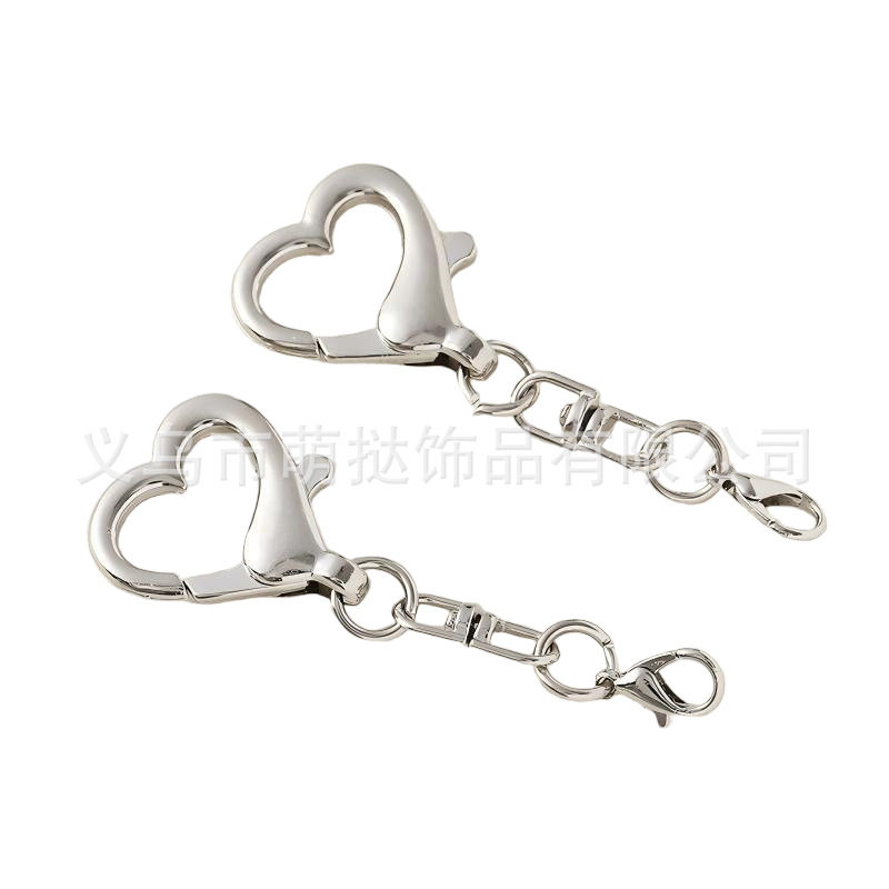 Zinc Alloy Heart-Shaped Buckle Doll Keychain Lobster Clasp Pendant Accessory DIY Gift Hook Christmas Limited Edition