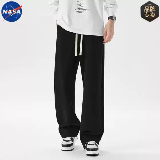 NASA Brand Hip-Hop Dropped-Crotch Sweatpants for Men - 2025 Spring/Summer New Arrival Wide-Leg Casual Lounge Pants