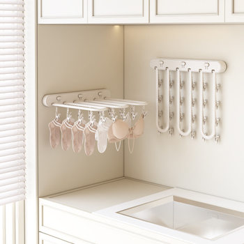 No-Drill Folding Clothes Drying Rack with Multiple Clips for Home Use, Suitable for Drying Socks, Underwear, and Panties on the Balcony or Bathroom, Multifunctional Tool