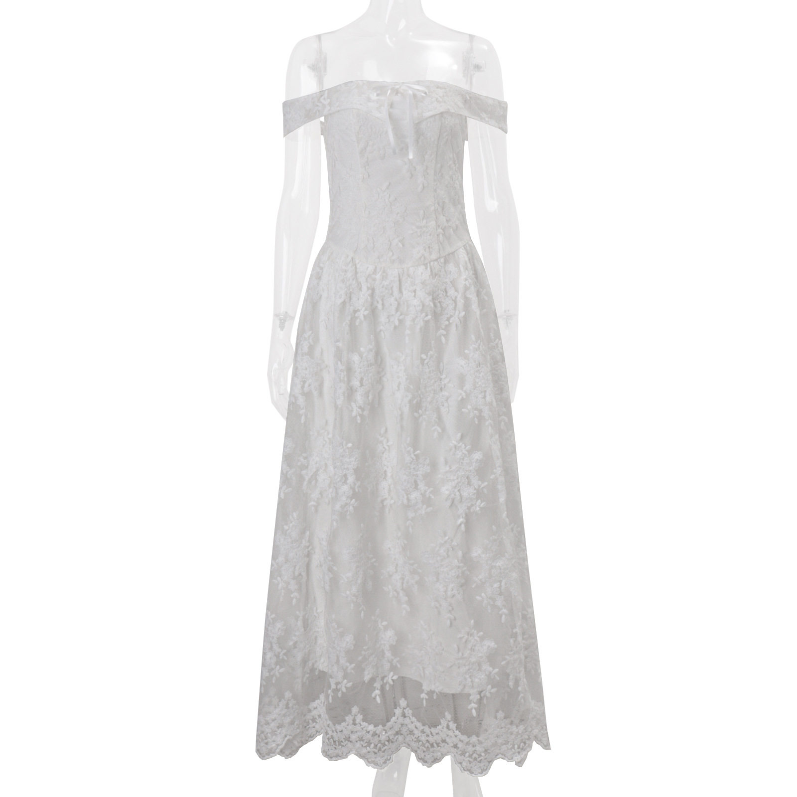 Elegant Off Shoulder Sleeveless Dress French Style Sweet Aesthetic High Quality Fabric Spring Summer Occasion