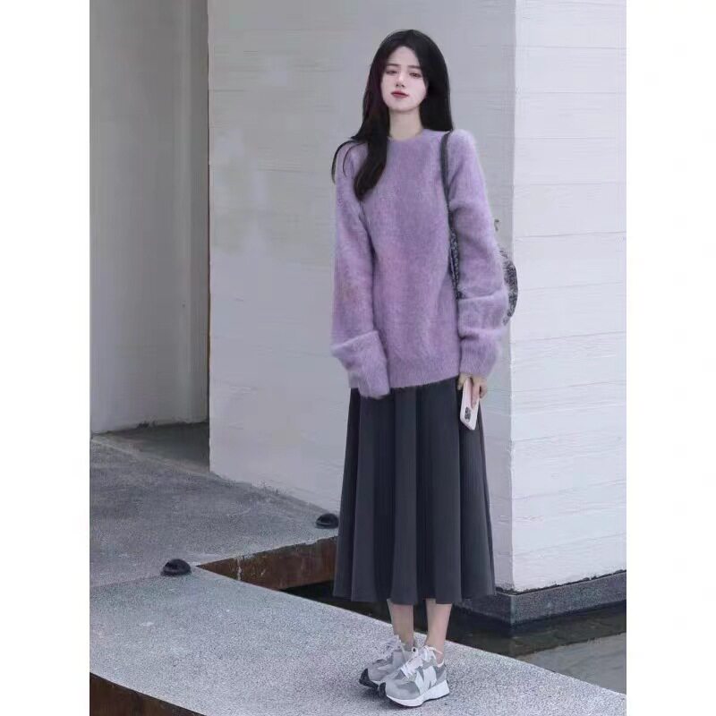 Maternity Wear 2025 New Autum Korean Fashion Sweater + Skirt Maternity Suit