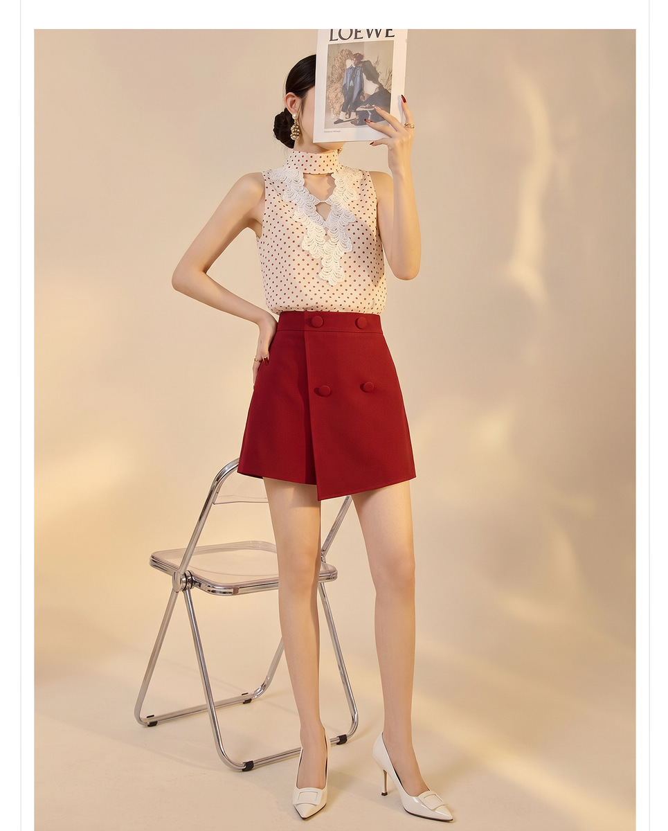 Bộ áo ba lỗ in họa tiết hoa phối chân váy hoặc quần short dáng dài thanh lịch — Áo ba lỗ, Quần short, Chân váy, Bộ đồ [áo ba lỗ + quần short]