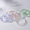 Wholesale Simple Cat's Eye Stone Bracelet Imitation Chalcedony Glass Jade Bracelet Women's Ice-Clear White Moonlight Bracelet Small Stall Goods