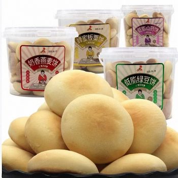 Jinwangcheng Oatmeal Yam Mung Bean Honey Chestnut 380g Canned Casual Biscuits Snack Bucket Traditional Pastry