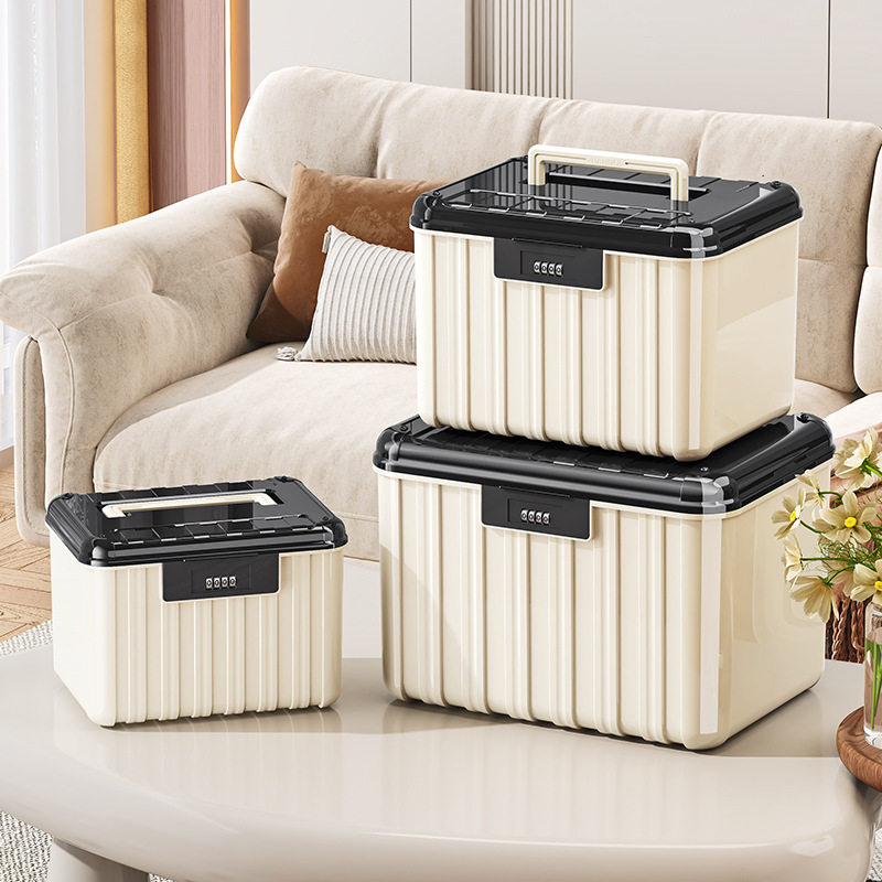 Lockable Storage Box, Medicine Box, Household Important Items Storage Box, Multi-Functional Large-Capacity Organizing Box, Password Storage Box