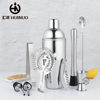 Stainless Steel Cocktail Shaker suit Bar Shaker Full Set of Tools with Oval Wooden Stand Base 750mL