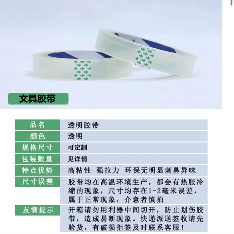 Spot supply 1.2cm/1.8cm/2.4cm transparent tape manufacturers wholesale packaging sealing transparent tape