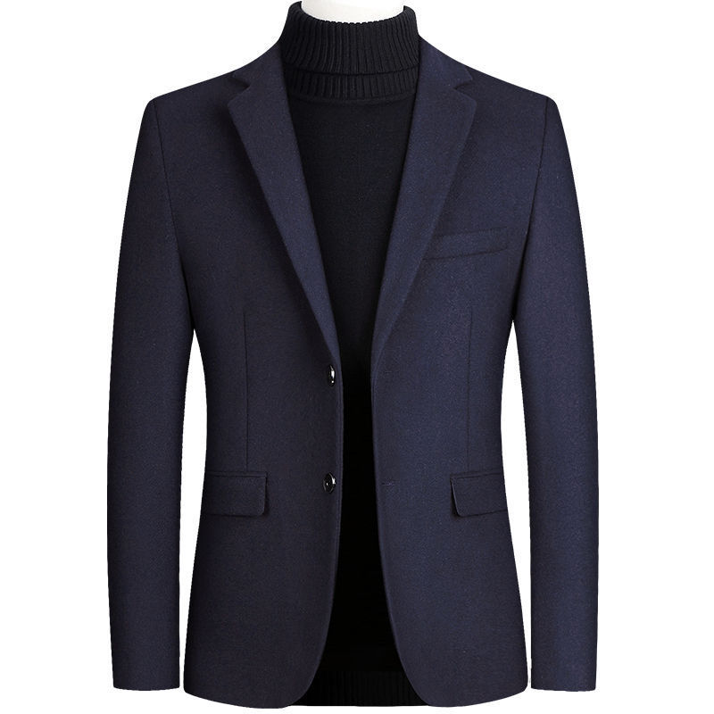 Mens Wool Blend Blazer Jacket Business Casual Style Available in Navy Blue Burgundy Gray Black Wholesale Sizes M