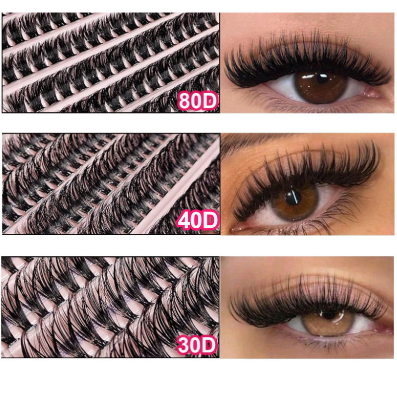 Cross-Border Foreign Trade False Eyelashes 40D Washboard Large Capacity 10 Rows of Hair DIY Segmented European and American Eyelashes Wholesale