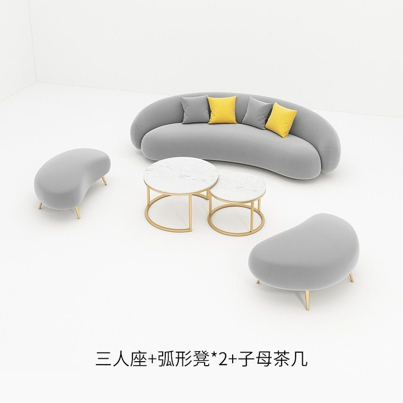 北欧轻奢沙发椅单人羊羔绒旋转沙发卧室咖啡厅酒店售楼部洽谈沙发