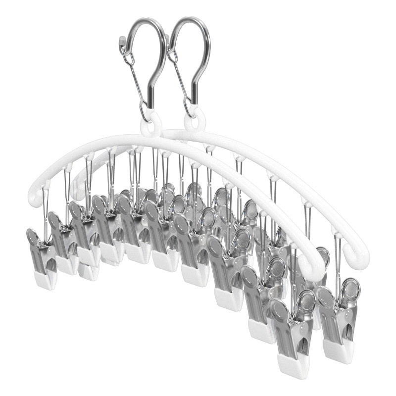 Stainless Steel Sock Clips with Multiple Clips for Home Use, Windproof Sock Clips, Underwear Drying Rack, Multifunctional Special Tool
