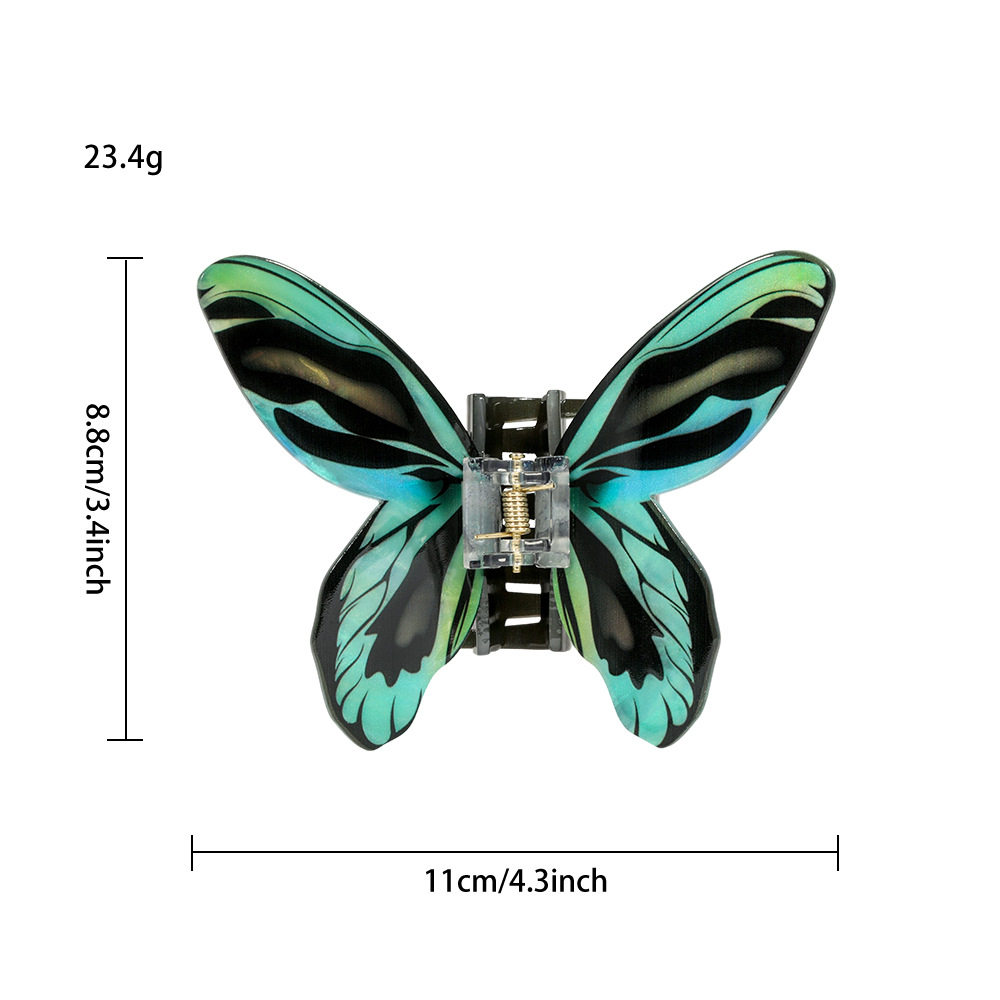 跨境超好看仿镇蝴蝶抓夹女高级感半扎发醋酸发夹后脑勺鲨鱼夹头饰