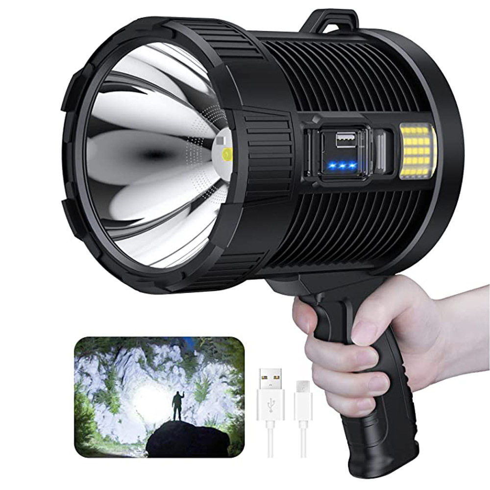 Cross-Border New Multifunctional Solar Portable Searchlight Rechargeable Long-Beam Light High-Power Outdoor Work Light E18