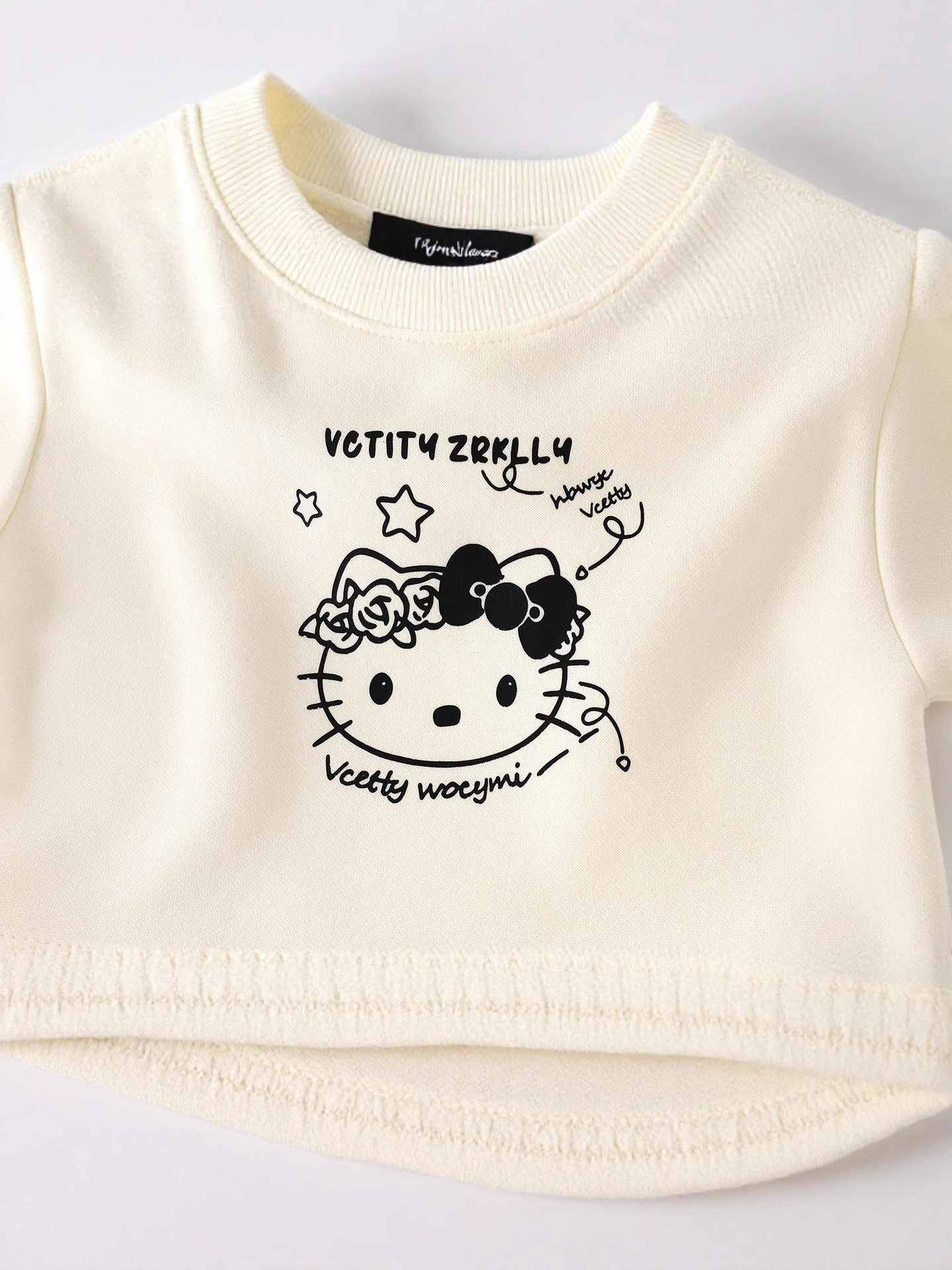 Girls' Autumn Crew Neck Hoodie, Wave Hem Solid Color Pullover, Spring & Autumn Casual Hoodie