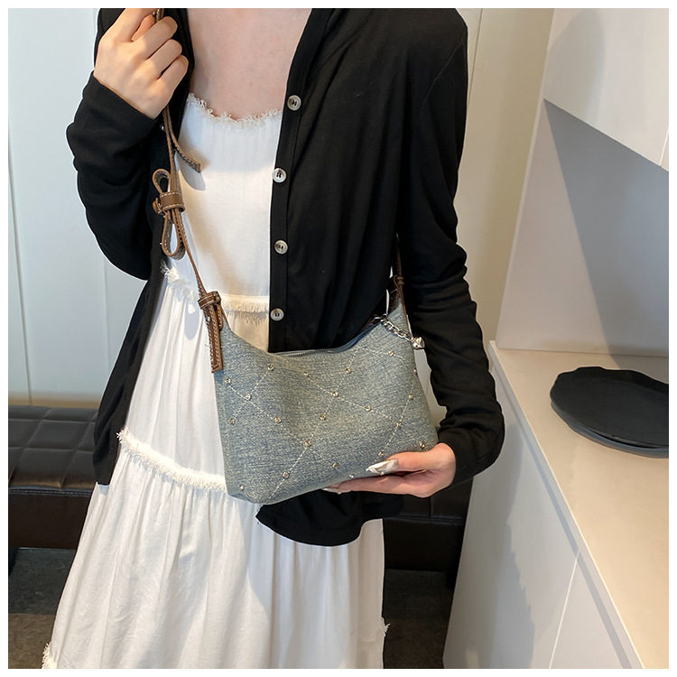 Niche Design Denim Armpit Bag for Women New Trendy Fashion Versatile One-Shoulder High-End Satchel Bucket Bag 46 O1CN011jv0Br1yV4GQ6EgUn !!2212088006583 0 cib
