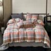 100% Pure Cotton Four-Piece Set, Yarn-Dyed, Washed Cotton Bedding Set, Single/Double Dormitory Three-Piece Bedding Set, Muji Style