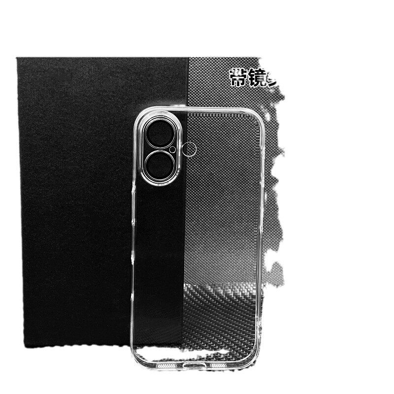 Suitable for Apple 17Pro Lens Film Phone Case, Fully Transparent Pc Dust-Proof Hole Protective Cover, Simple Phone Case Wholesale