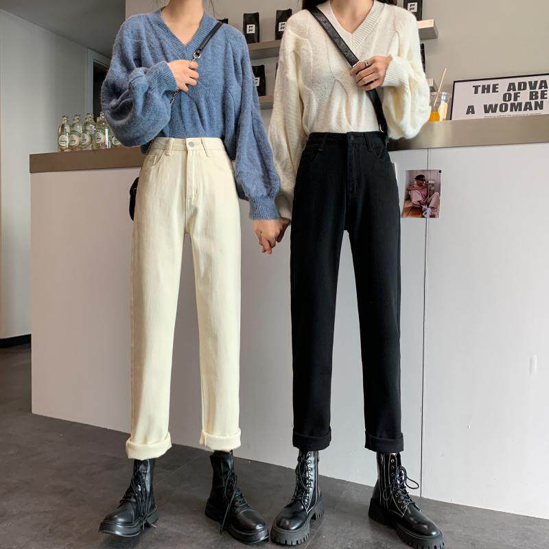 High Waisted Loose Fit Straight Leg Jeans for Women Slimming Cropped Length Casual Style Spring Summer Collection