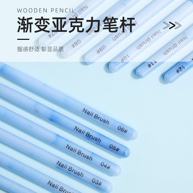 New Chinese Common Brush Sweeping Gradient Drawing Flower Drawing Autumn Chrysanthemum Phototherapy Painting Tool suit Nail Art Shop Special